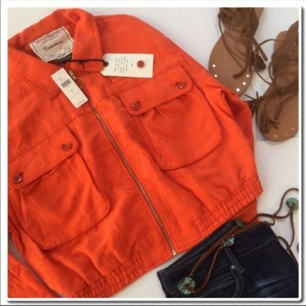 𝅺anthropologie Linen Cropped Jacket - Picture 5 of 6